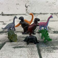 Vintage Plastic Dinosaur Figures Small Lot Of 8 Green Purple Brachiosaurus picture