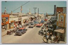 Motorcycle Outing Beach Street Daytona Beach Florida 1960s Postcard Dipper Dan picture