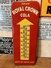 ORIGINAL & AUTHENTIC ''ROYAL CROWN THERM'' PAINTED METAL SIGN 9.5X25.5 INCH picture