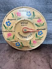 Vintage Wood Mood Barometer 7” Diameter Japan 50s 60s Shasta dam Trinket Novelty picture