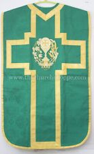 Green Roman Eucharist Chasuble Fiddleback Vestment  5pcs mass set, ,Casulla, picture