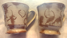 2 VTG Coffee Tea Cocoa Mug Starbucks Hand-Painted Stoneware Made in Italy picture