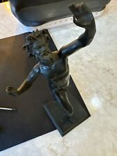 Antique Grand Tour Italian Bronze Statue Figurine Dancing Faun of Pompeii picture