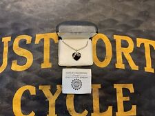 Vintage Harley Black Hills Stamper Jewelry Genuine Onyx Heart Leaf Pendant Chain picture