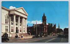 Third Street Wilmington NC City Hall Churches Street View Cars Vtg Postcard C12 picture