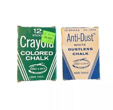 Vintage Crayola White Dustless Chalk + Colored Chalk Binney & Smith picture