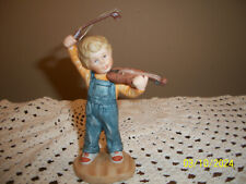 Vintage Enesco Figurine Little Fidler Playing Violin 1982 picture