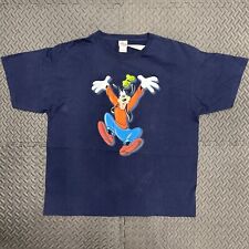 Disney Goofy Shirt Sz 2XL Navy Big Graphic Double Sided USA Vintage picture