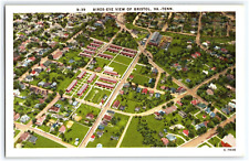 BIRDS-EYE VIEW OF  BRISTOL TENNESSEE - VIRGINIA LINEN WB POSTCARD picture