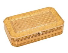 French 1819-1838 Neoclassical Louis XVI Rectangular Snuff Box 18Kt Yellow Gold picture