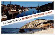Massachusetts Menemsha Martha’s Vineyard Gay Head Pier Fishing Boats Postcard MA picture