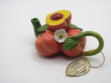 PRE-OWNED WITH TAG KHIEN CERAMIC PEACH MINIATURE TEAPOT (W/ LID) picture