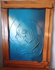 Futi Mother & Child Carved Portrait Plaster Oil Signed 25x19