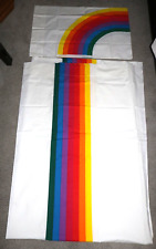 Vintage 80s Wamsutta Tomorrows Rainbow Twin Flat Sheet Pillow Case NEW see descr picture