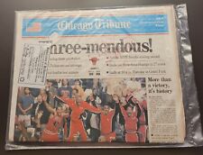 Chicago Bulls Signed 1993 3-Peat Michael Jordan Newspaper B.J. Armstrong LOOK picture