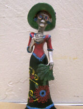 Day of the Dead Small Skeleton Painted Resin Catrina - Dark Colors #1 - Mexico picture