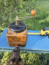 ANTIQUE COFFEE GRINDER Peugeot Frères Made in France  Dove tailed wood AUTHENTIC picture