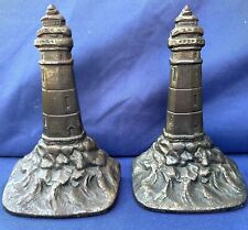 Exceptional 1930’s Lighthouse Cast Iron Bookends By cJO Judd & Sons Of Conn. picture