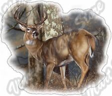Standing Buck Deer Hunting Forest Tree Car Car Bumper Vinyl Sticker Decal 5