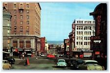 c1960's Looking East On 9th Center Of Theatre Tacoma Washington WA Cars Postcard picture