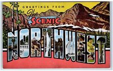 Postcard-  LARGE LETTER GREETINGS FROM THE SCENIC NORTHWEST picture