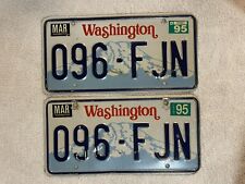 WASHINGTON PAIR OF LICENSE PLATES EVERGREEN STATE MOUNTAINS MARCH 1995 096 FJN picture
