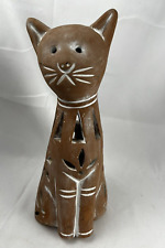 Cat Luminary Terra-Cotta 10.5” Tall Southwest Style Elegance GIFT picture