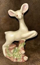 Vintage Leaping Deer Doe Fawn Figurine Ceramic Porcelain Japan 6” T  4” W picture