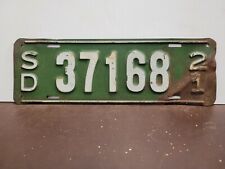 1921 South Dakota License Plate Tag Original. picture