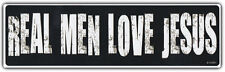 Religious Bumper Stickers: REAL MEN LOVE JESUS Religion Christ Christianity God picture
