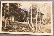 Lake Tomahawk WI Log Cabin Cottage at Lakeview Lodge Postcard Wisconsin RPPC picture