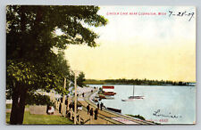 Ludington Michigan Lincoln Lake Railroad Tracks MI c1909 Postcard picture