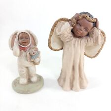 Martha Holcomb Joy Angel Bootsie Easter Bunny Figurine God is Love VTG Lot of 2 picture