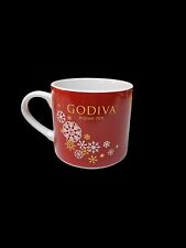 Godiva Chocolate Holiday Christmas Large Mug Red Snowflakes Ceramic 20 oz picture