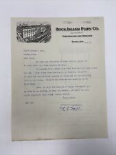 1916 Rock Island Plow Co. Letterhead Advertising Heider One Man Tractor Farming picture