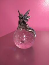 Pewter Fairy On Bubbled Glass Ball Paperweight picture