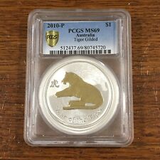 2010 Lunar Year of the Tiger 1oz Silver Coin Gold Gilded by Perth Mint PCGS MS69 picture