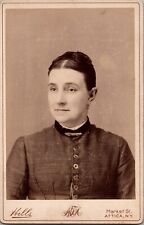 Pleasant Woman  Antique Cabinet Card Photo 1800s ATTICA NY picture