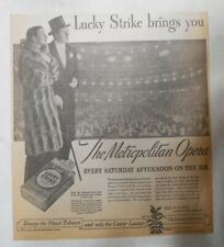 Lucky Strike Ad: The Metropolitan Opera  from 1934 Size: 10 x 11 inches picture