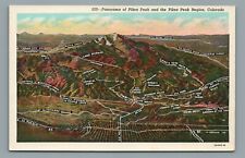 Panorama Of Pikes Peak And The Pikes Peak Region, Colorado Vintage Postcard picture