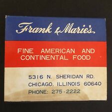 Scarce c1960's-70's Wooden Matchbox Matchbook Frank & Marie's Restaurant Chicago picture
