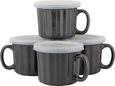 20 Oz Soup Mug with Lid, 4 Count (Pack of 1), Charcoal picture