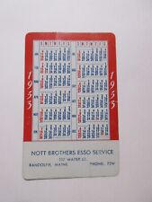 Vintage 1953 Esso Gas Oil Pocket Calendar Canasta Scoring Table picture