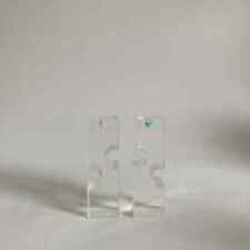 1980s, Set of Geometric Postmodern Memphis Style Clear Acrylic Candleholders picture