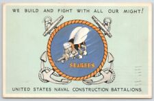 1943 Camp Peary Navy SEABEES WWII Military Postcard cG picture