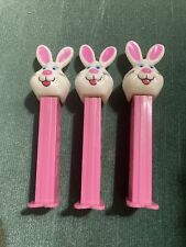 Pez Dispenser Vintage 1990’s Bunny Rabbit Easter Pink Lot/3 Collect Feet picture