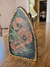 Early Antique SAD IRON Iron Door Stopper Tole Painted picture