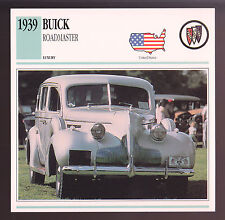 1939 Buick Roadmaster American Car Photo Spec Sheet Info Stat ATLAS CARD picture