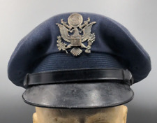 Post WWII/2 USAF officer visor cap with cap device, chinstrap, and rain cover picture
