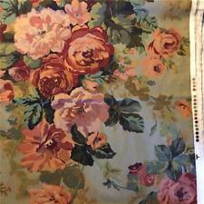 Vtg Cyrus Clark ODETTE FABRIC 2.5 yds Floral Rose Chintz Green Grandma Granny picture